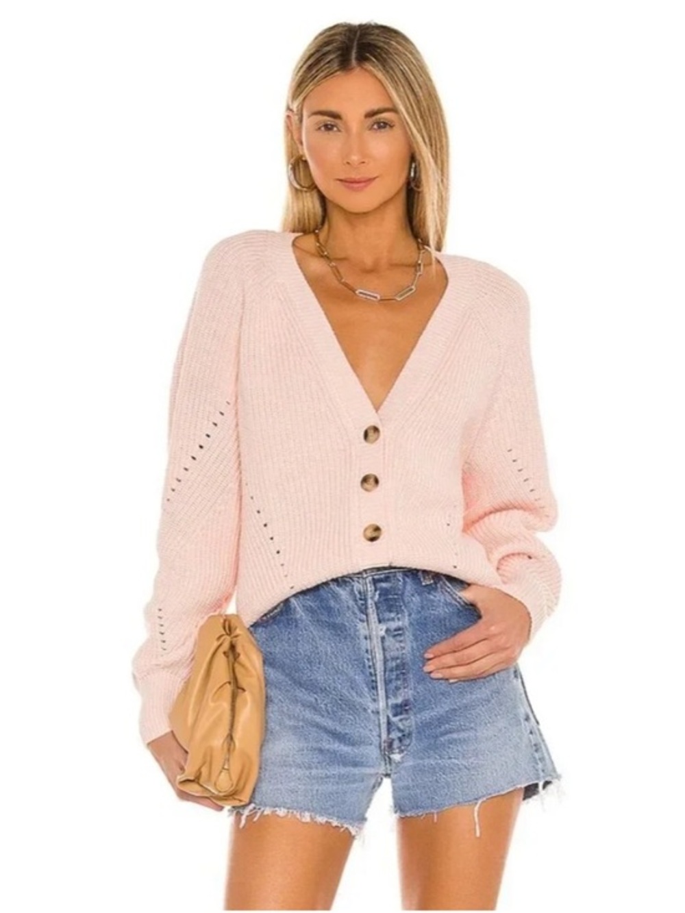TULAROSA NWT Natalia Cardigan in Baby Pink Size Small